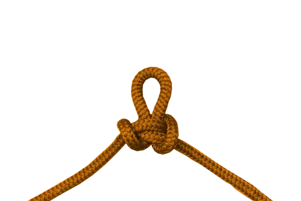 An alpine butterfly loop tied mid-rope