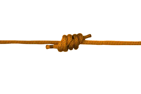 A double fisherman's knot joining two ropes