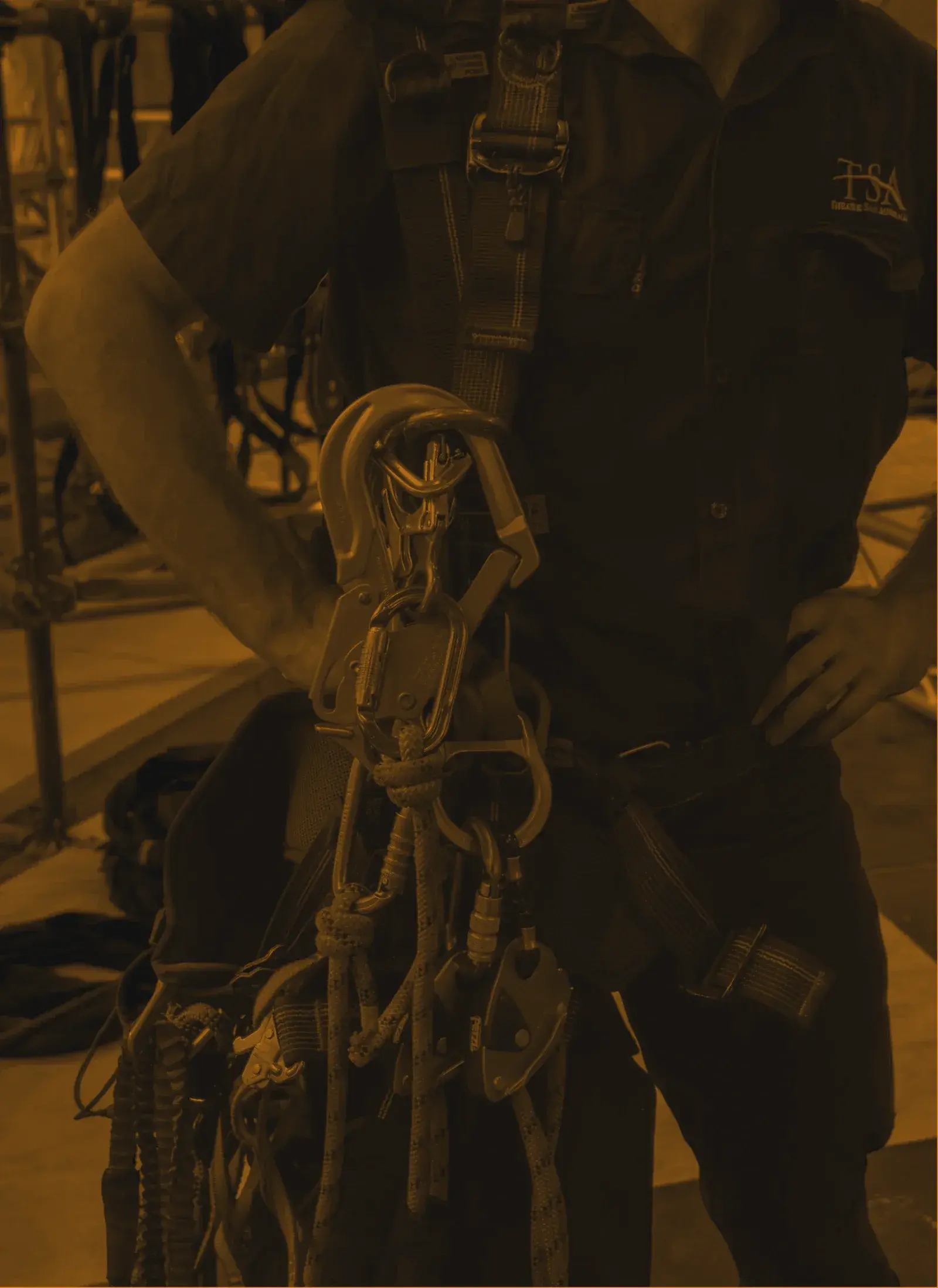 TSA inspecting and tagging rigging gear