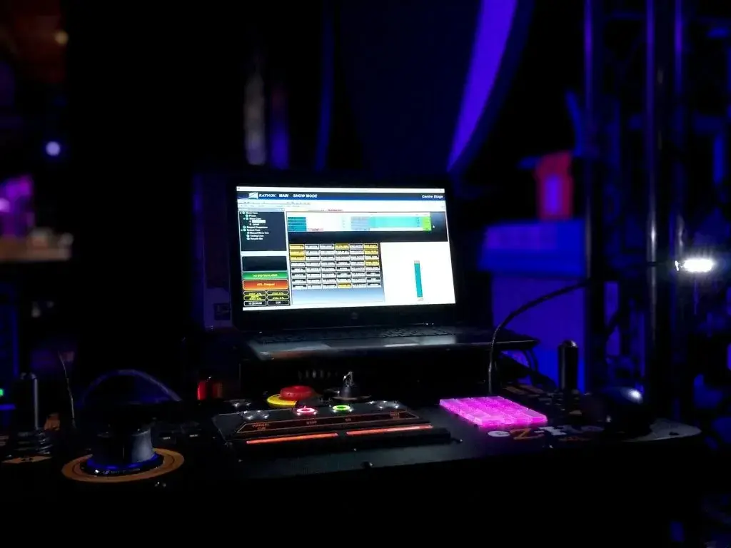 Stage automation rig assembled for high-cycle use across a production run