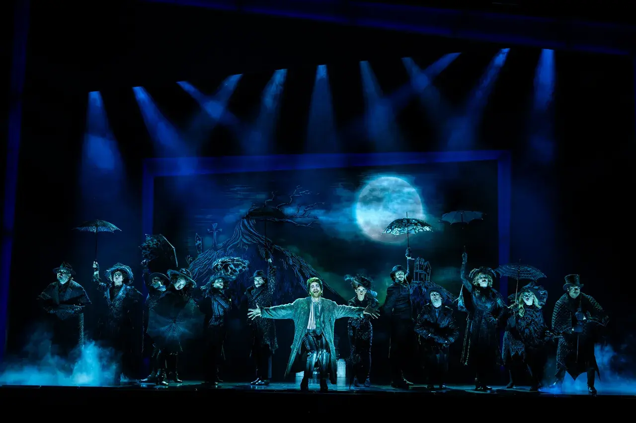 Beetlejuice The Musical ensemble on stage (photo by Eugene Hyland)